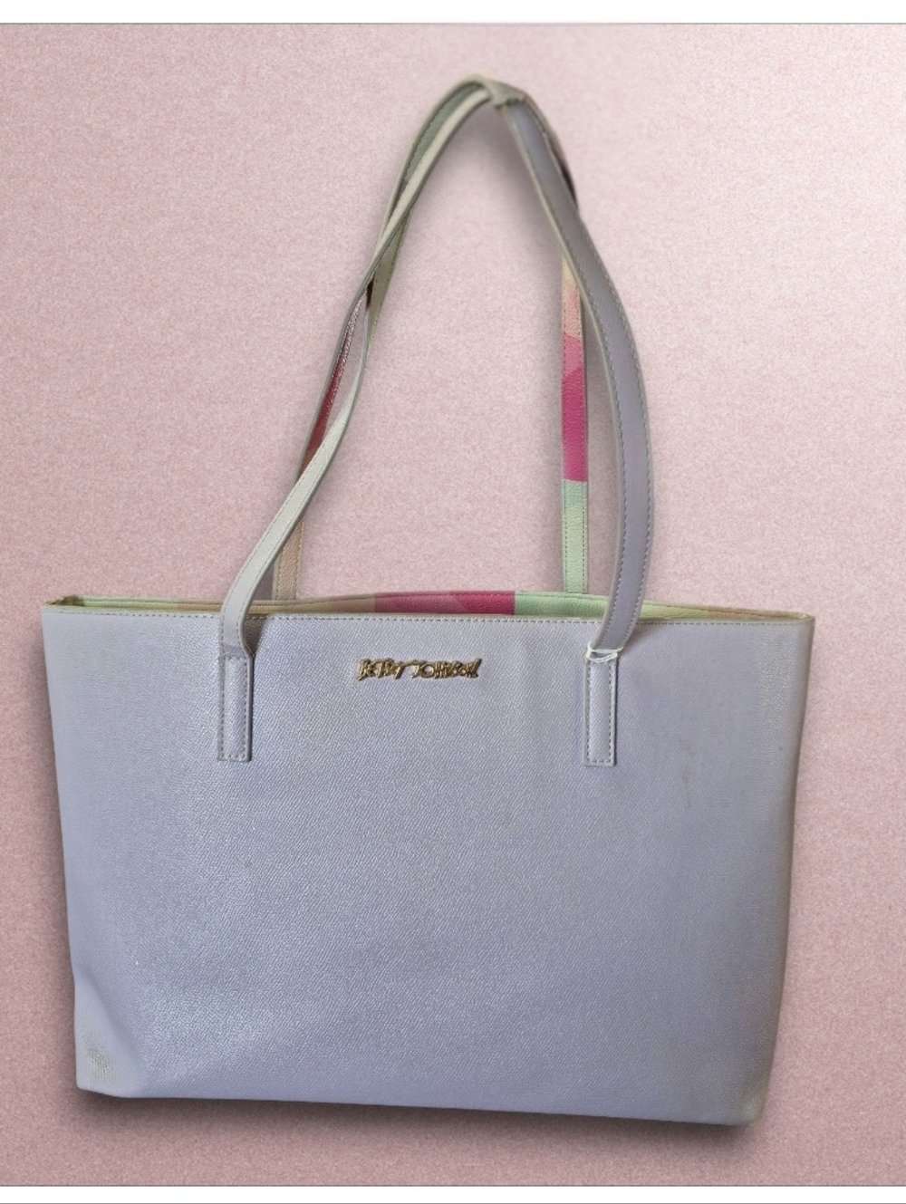 Betsey Johnson XO Zaria Large Tote, Triple-Entry Interior, Textured Faux Leather